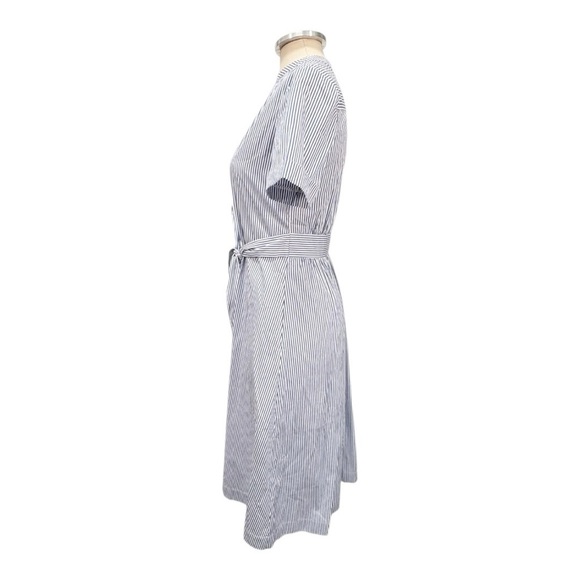 AYR The Villa Short Sleeve Belted Midi Shirt Dress Blue Stripe Size XS - Picture 4 of 11